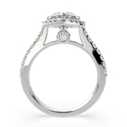 2.5 Carat VS1 D Lab Grown Diamond Halo Pave Heart Ring